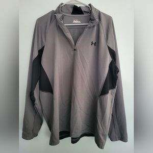 Under Armour 1/4 Zip Mens XL Gray And Black Jacket Coat